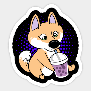 Shiba Inu Dog Kawaii Anime Bubble Tea Boba Sticker